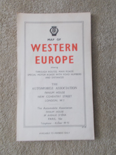 Vintage 1962 sheet road - 1962, map