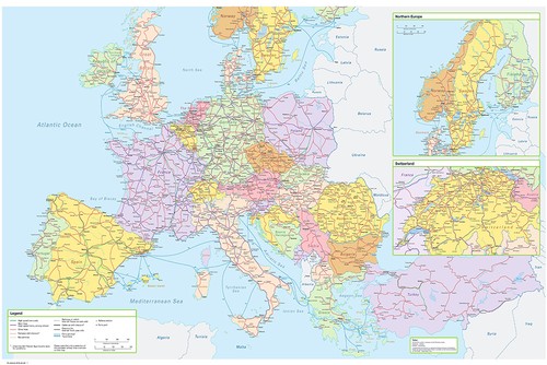 Mappa stradale grande europa - mappa,